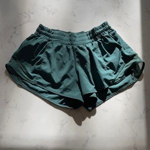 green lululemon hotty hot shorts